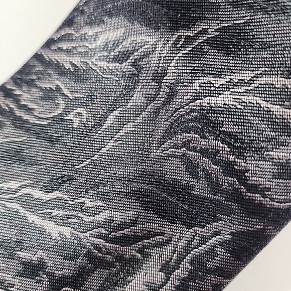 Volta Seta Silk Necktie Blue-Grey Floral Pattern - Made in Italy - Like New - Picture 4 of 4